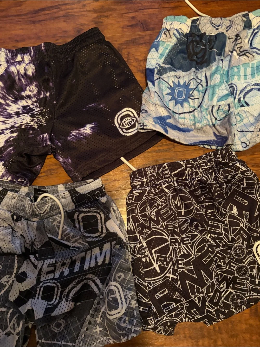 Kids Athletic Swim/Board Shorts - Black, Blue, Gray - Unbranded